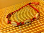 red cowrie shell necklace $15